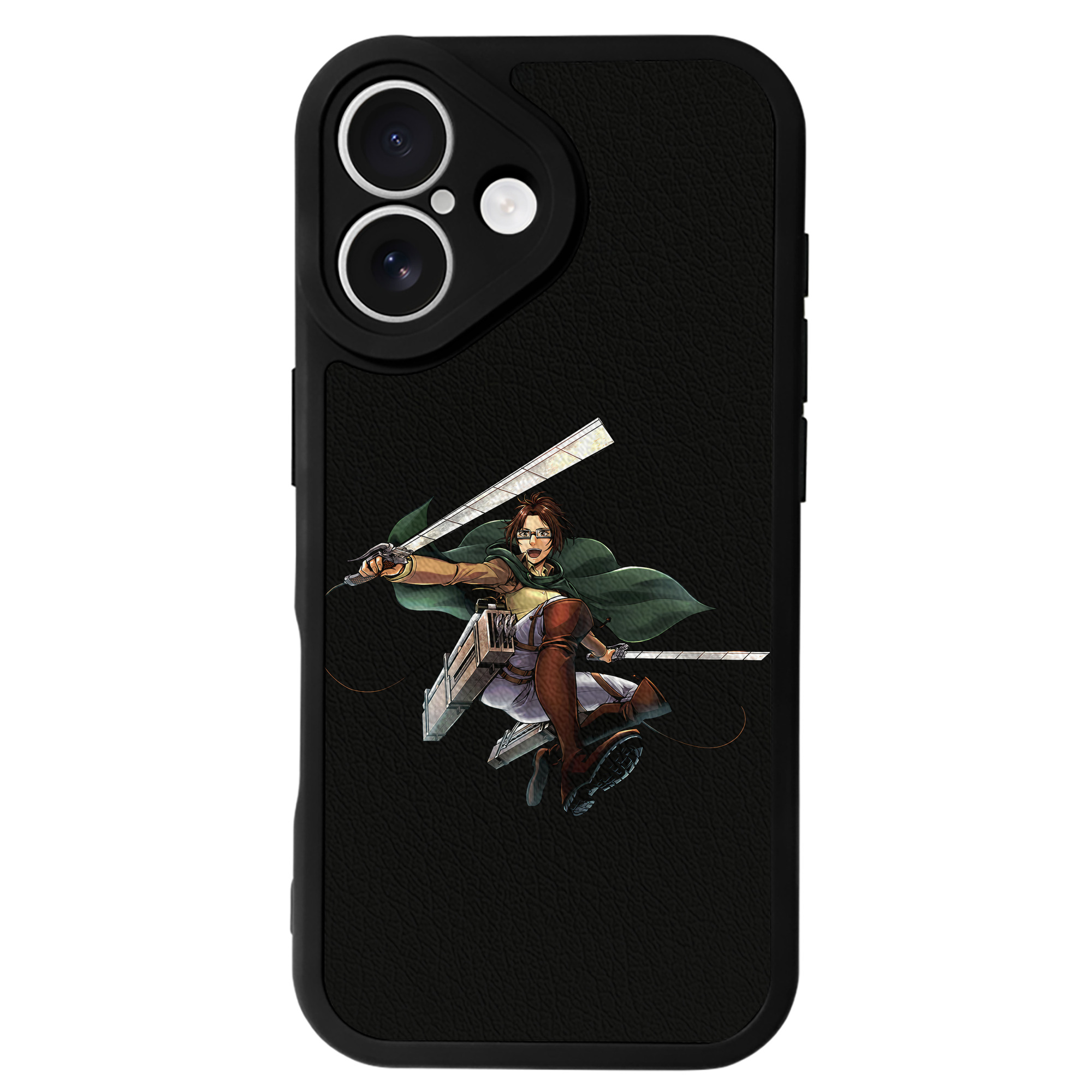 （画像用） 進撃の巨人 ハンジ·ゾエ Attack on Titan Hanji Zoe 【iPhone 16シリーズ対応】シリコンスマホケース（レザー調） 材質：シリコン